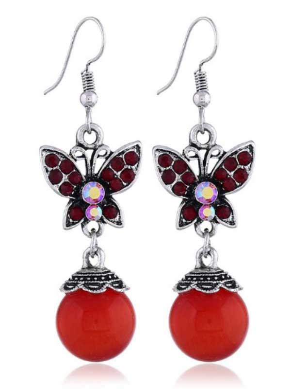 Bohemian butterfly crystal earrings