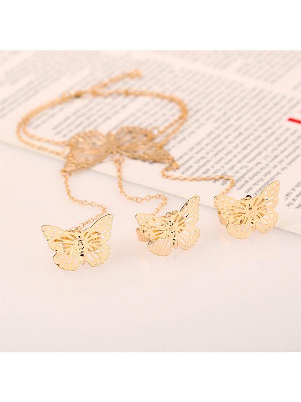 Women's Openwork Butterfly Finger Bracelet