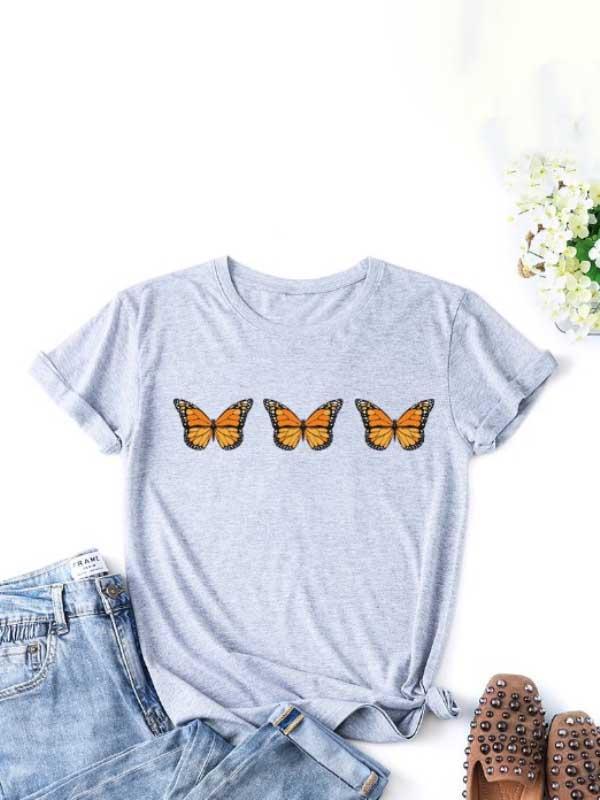 Butterfly fashion print T-shirt