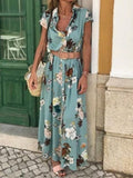 Women's Bohemian V-neck loose print dress