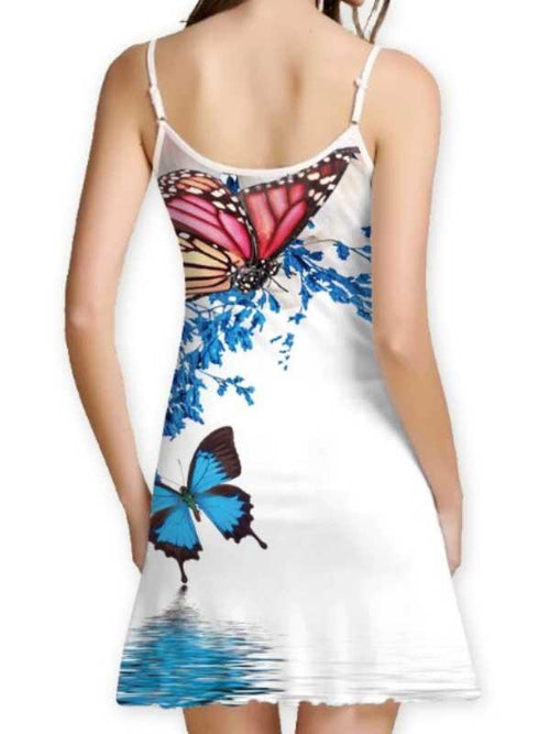 Butterfly print waist skirt