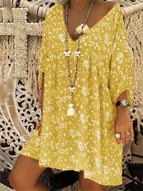 Women's loose V-neck dress