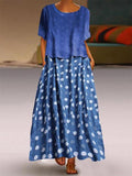 Women's Polka Dot Short Sleeve Dress Set