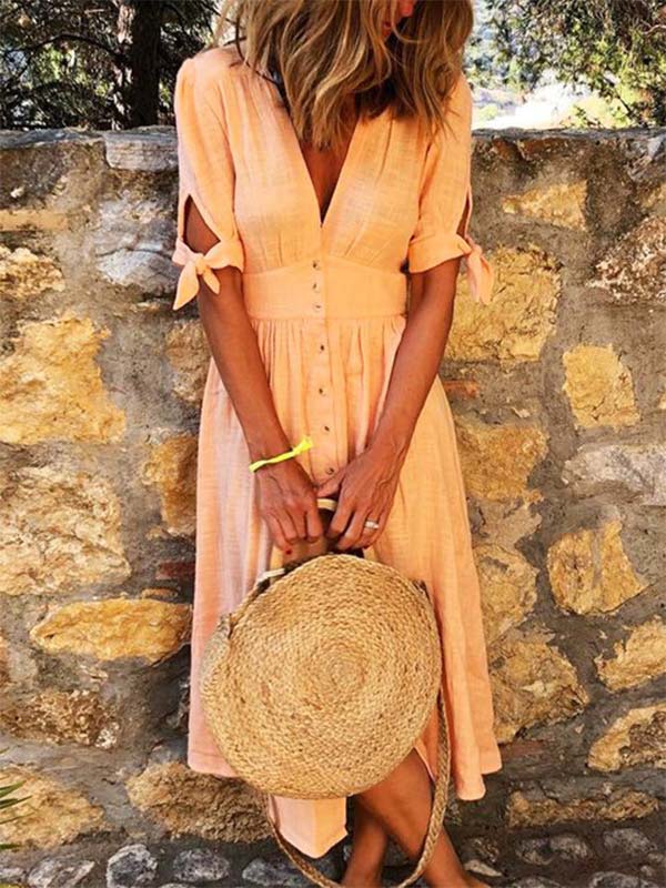 Ladies V-neck lace dress