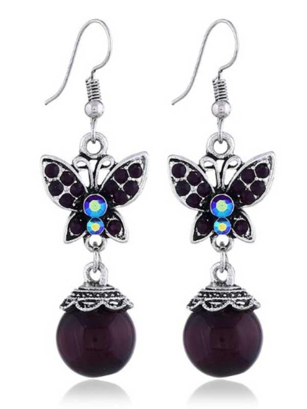 Bohemian butterfly crystal earrings