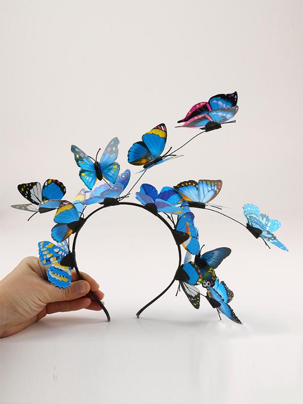 Color butterfly wreath headband