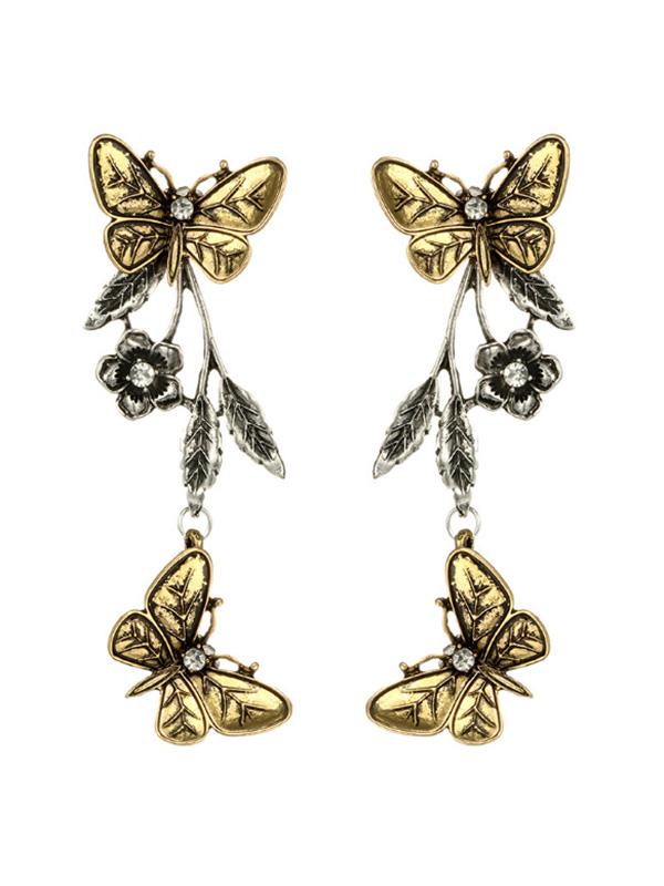 Women's Vintage Butterfly Flower Alloy Earrings