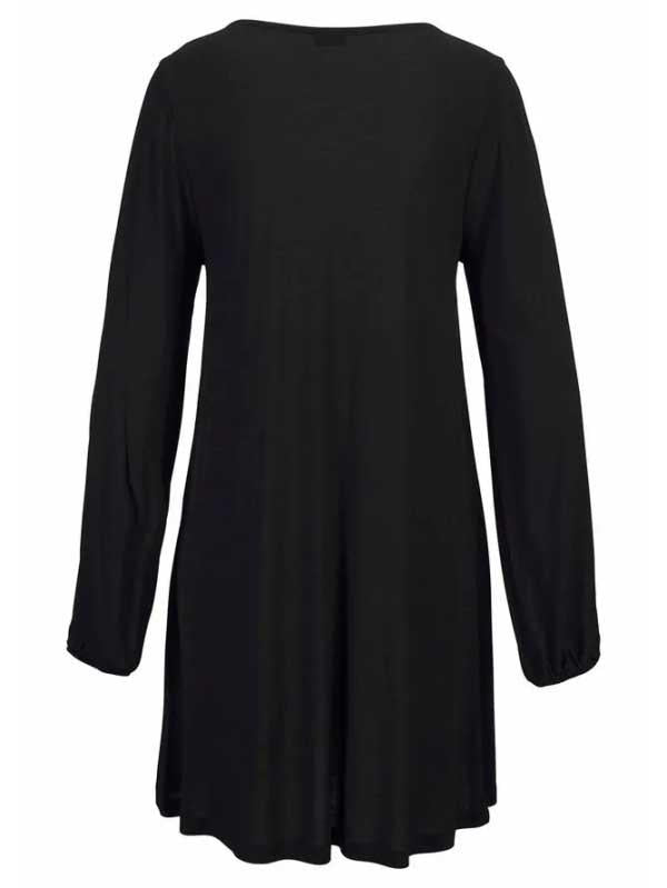 Deep V-neck loose shoulder long sleeve  loose casual beach dress
