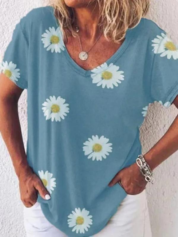 Small Daisy Loose Casual Oversized T-shirt