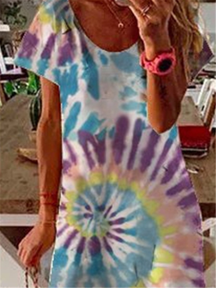 Bohemian Loose Casual Tie Dye Dress