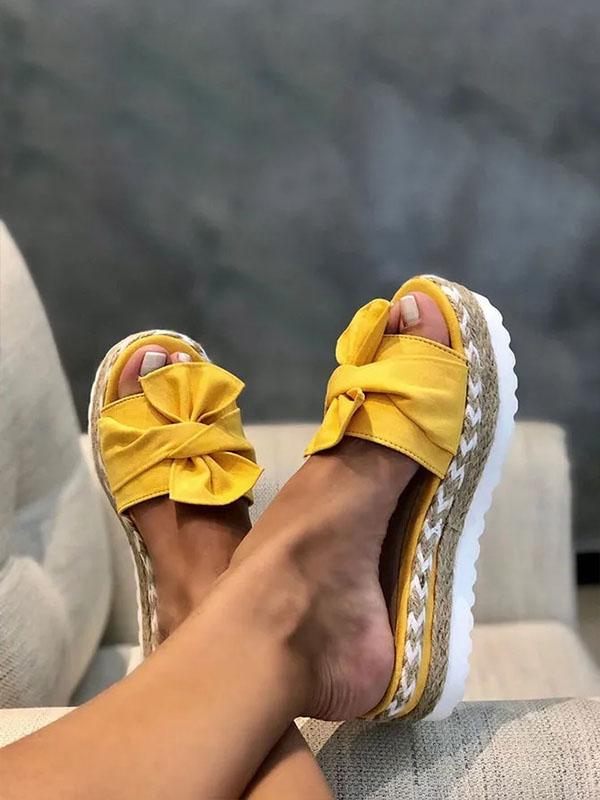 Women's bow size plus size women's casual slippers