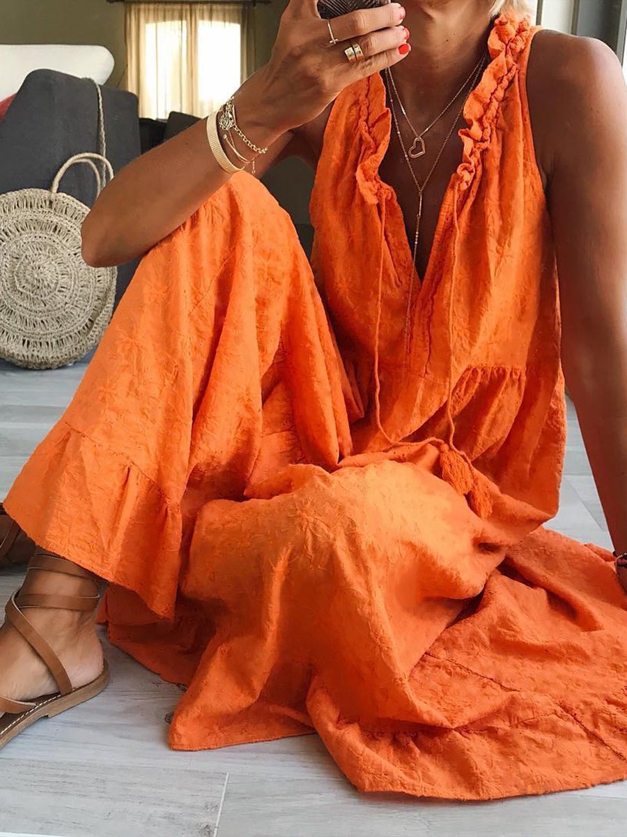 Solid Color Casual Dress 【🔥First 100pcs $30.99】