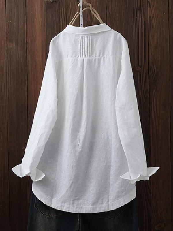 Women's irregular oblique long-sleeved shirt