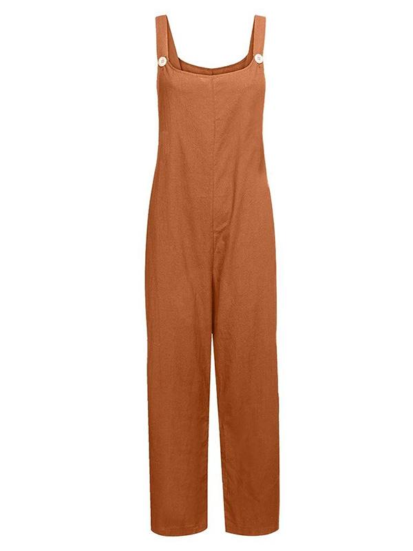 Button Strap Jumpsuit