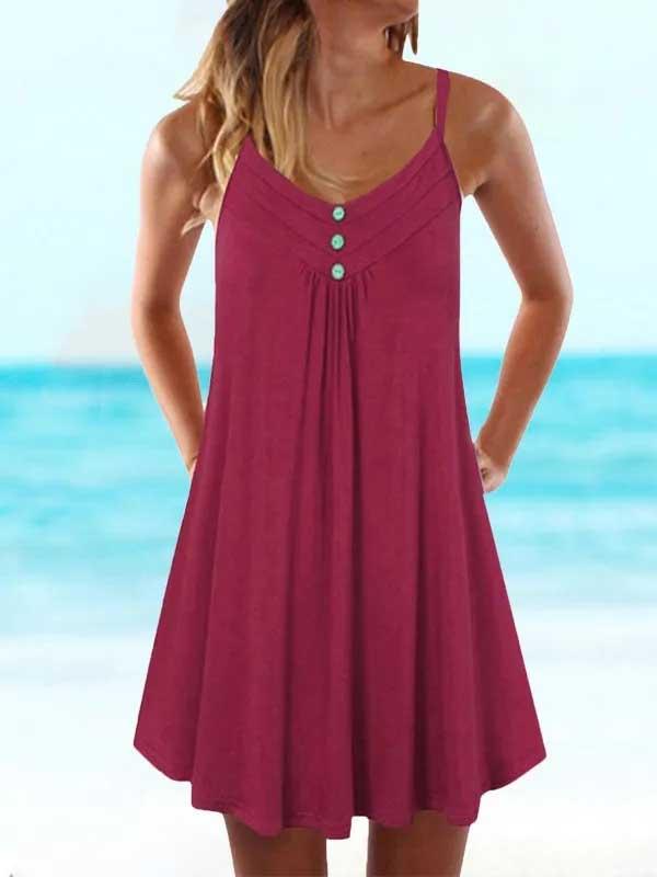 Loose sexy V-neck strap dress