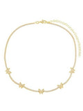18K Gold Zircon Butterfly Stacked Clavicle Chain Necklace