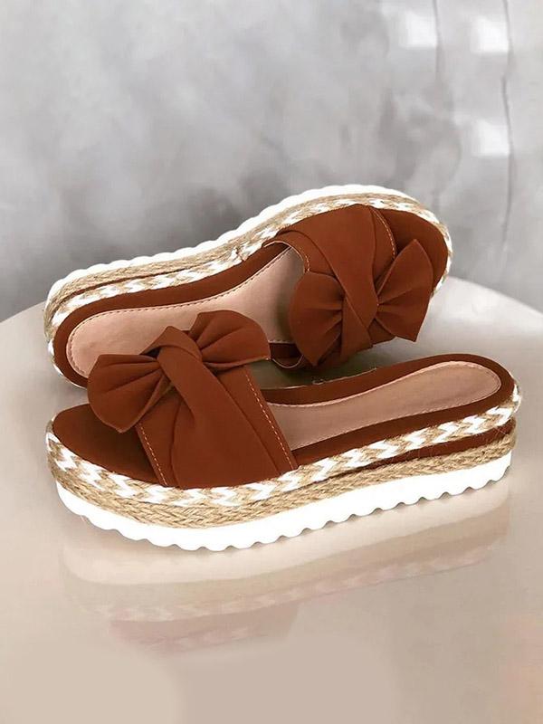 Women's bow size plus size women's casual slippers