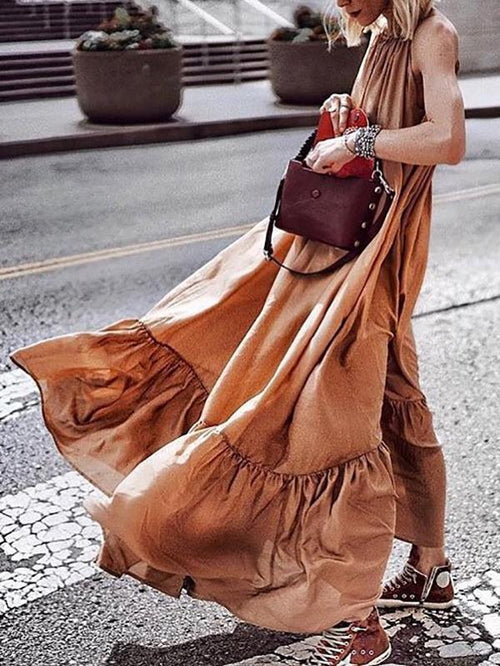 Backless Boho Party Maxi Dress