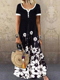 Women's Fashion Floral Print Short Sleeve Dress