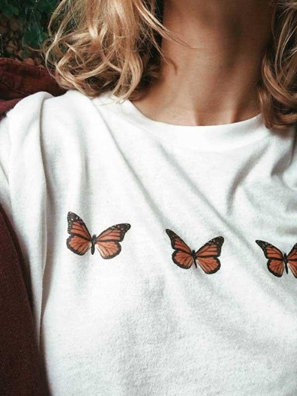 Butterfly fashion print T-shirt