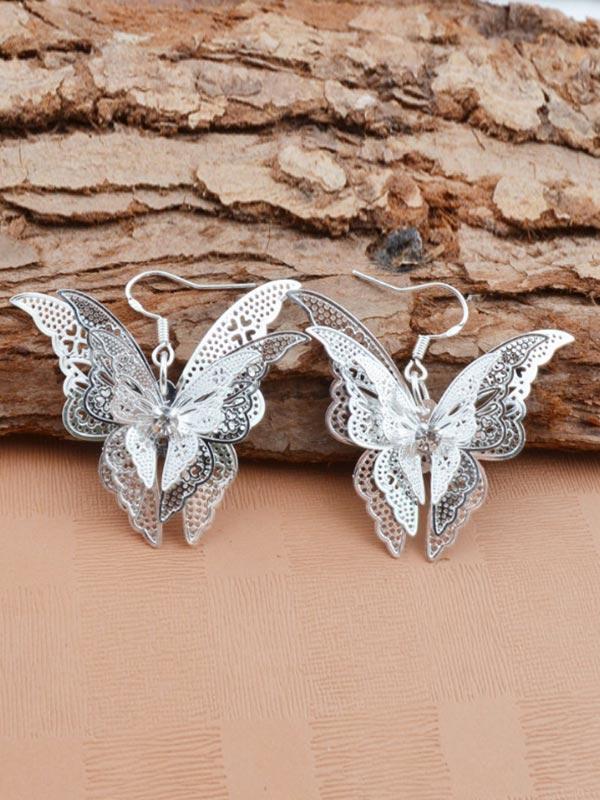 Women's Cutout Butterfly Earrings