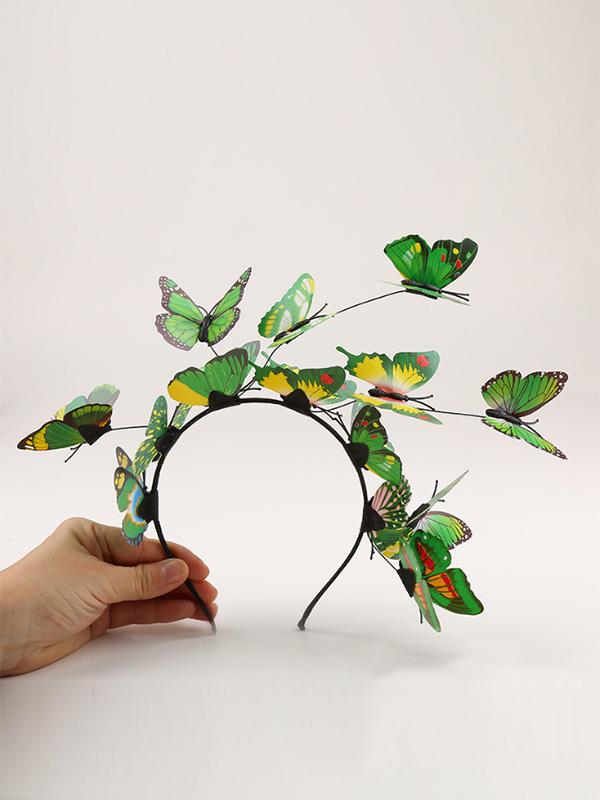 Color butterfly wreath headband