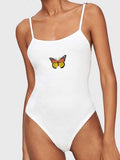 Butterfly print camisole vest