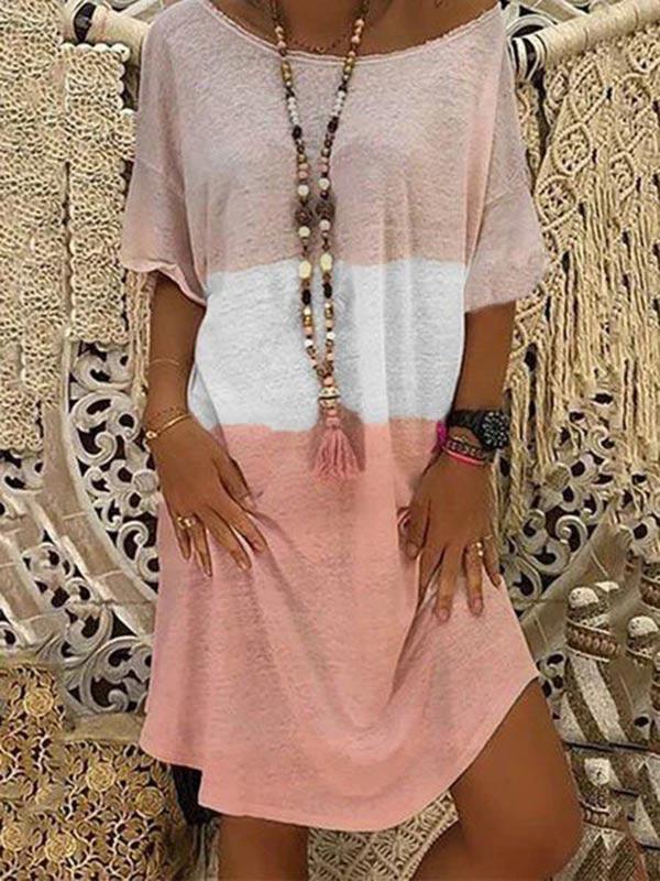 Women's loose colorblock dress