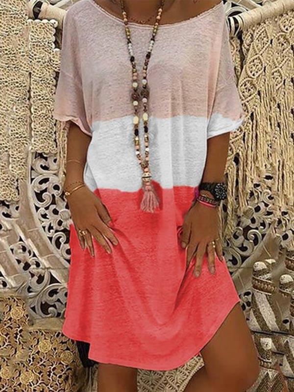 Women's loose colorblock dress