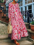Printed long sleeve dress