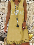 Daisy love print sleeveless V-neck dress
