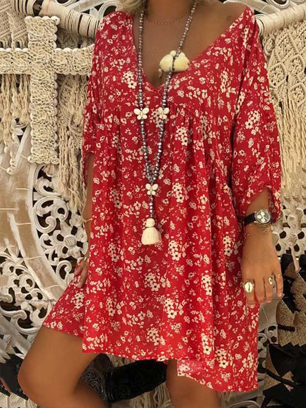 Women's loose V-neck dress
