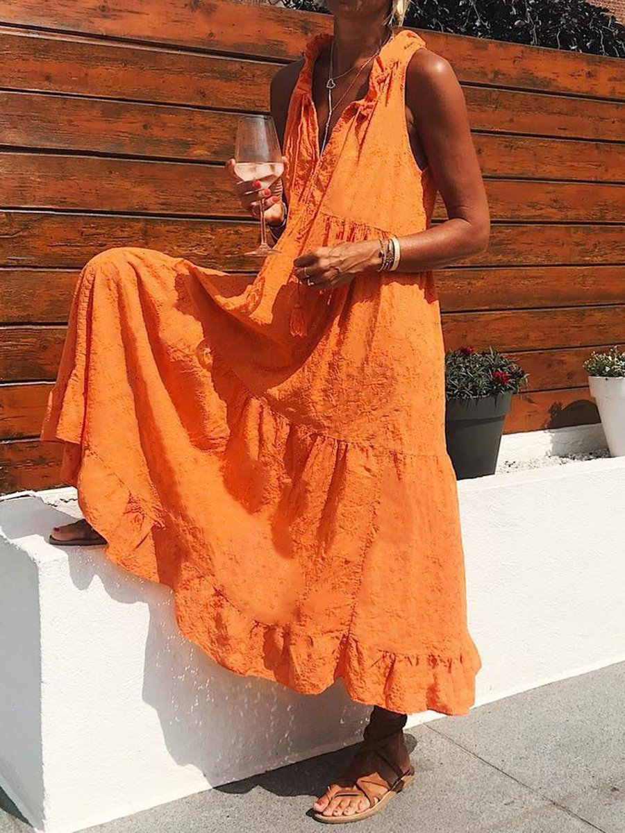 Solid Color Casual Dress 【🔥First 100pcs $30.99】