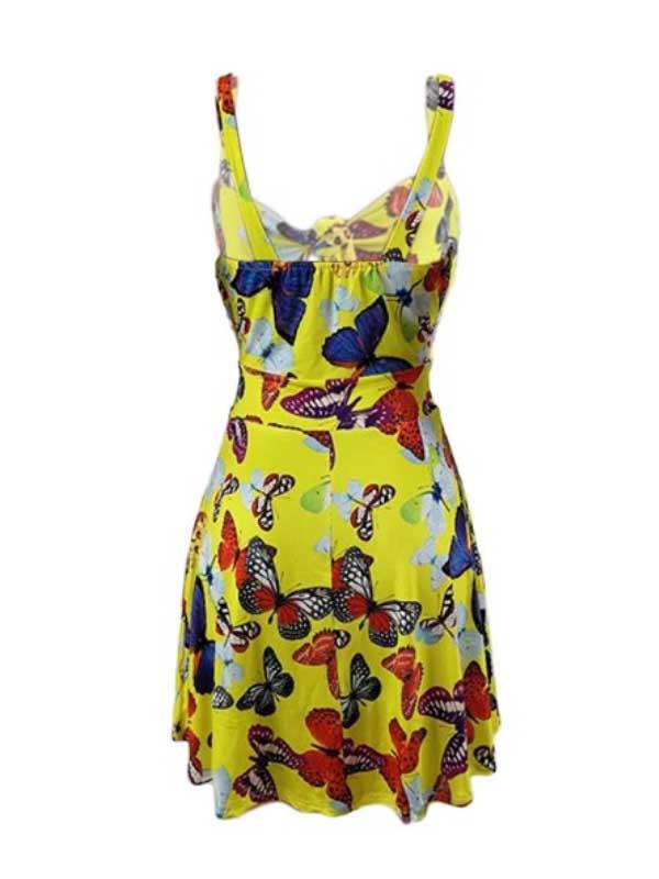 Butterfly print A-line dress