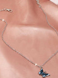 Retro dripping butterfly color necklace