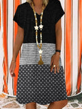 Ladies fashion printed short sleeve dress