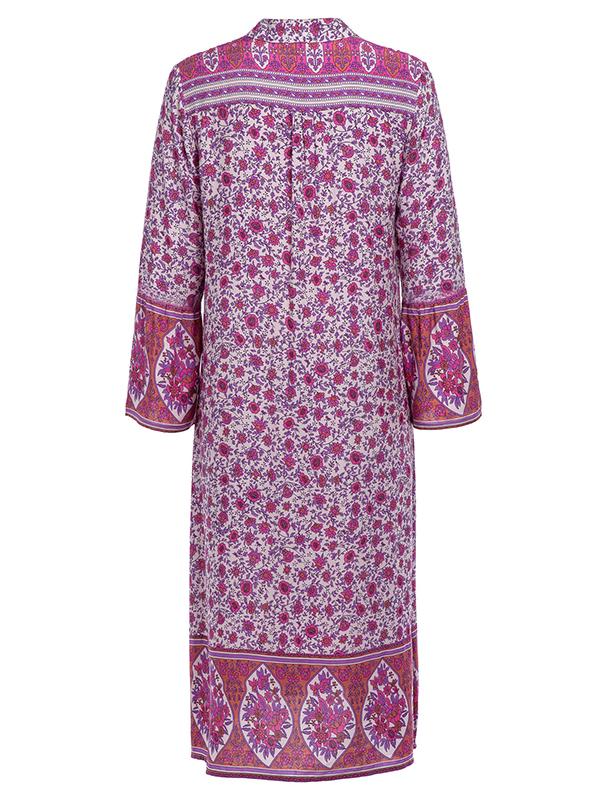 Retro Boho Print Button Down Mini Dress
