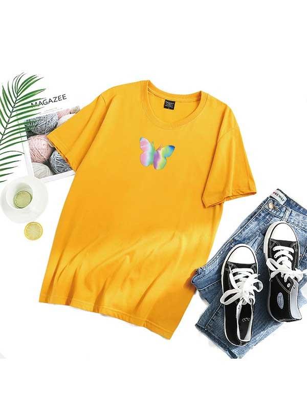 Colorful highlight reflective butterfly T-shirt