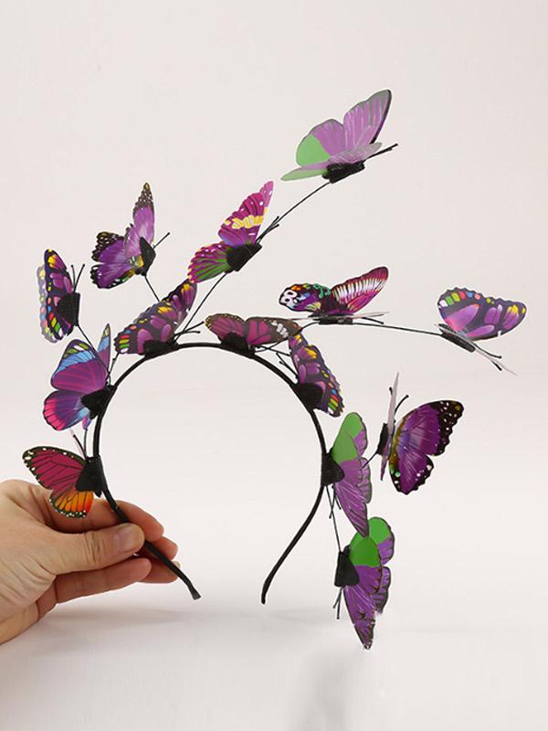Color butterfly wreath headband