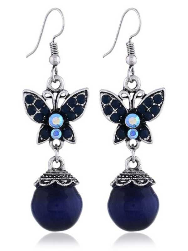 Bohemian butterfly crystal earrings