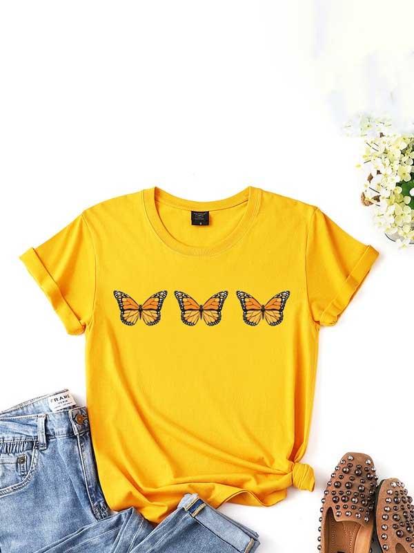 Butterfly fashion print T-shirt