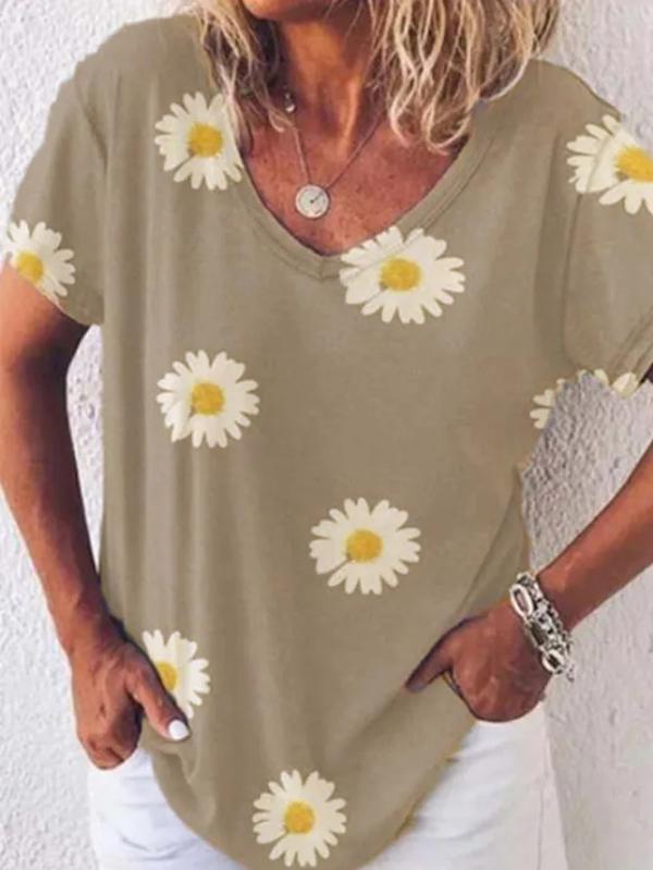 Small Daisy Loose Casual Oversized T-shirt