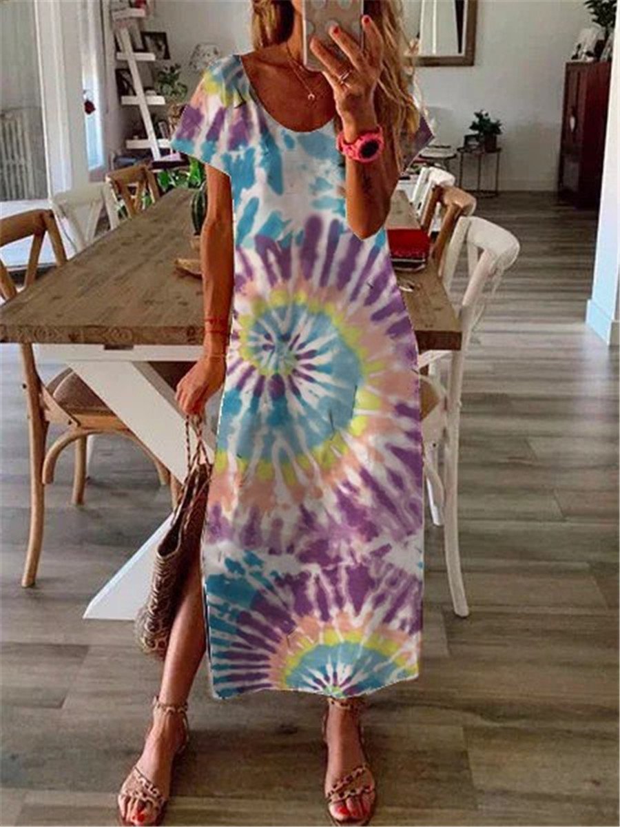 Bohemian Loose Casual Tie Dye Dress