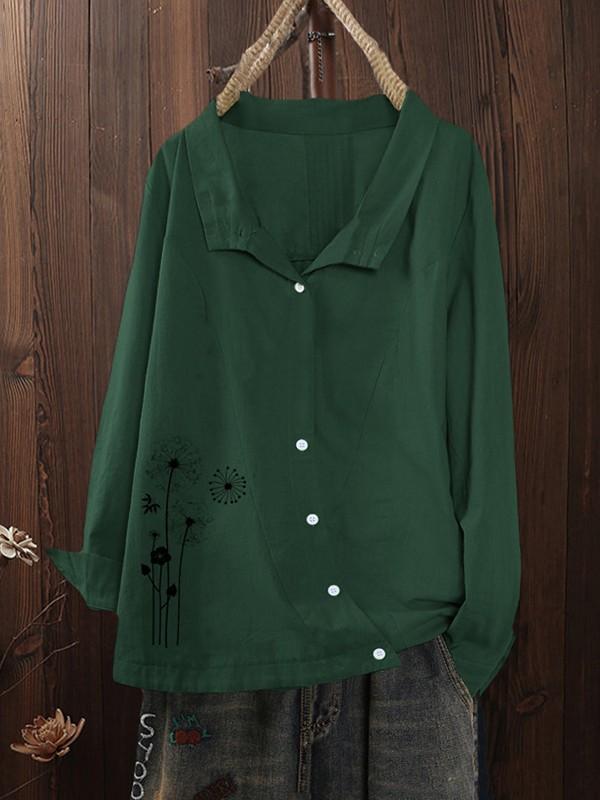 Irregular printed long-sleeved shirt