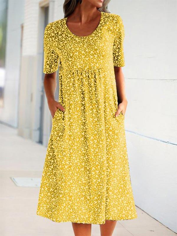 Women's plus size printed short sleeve dress