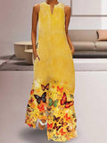 Butterfly Print Maxi Dress