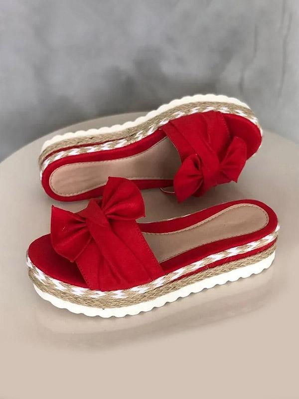 Women's bow size plus size women's casual slippers