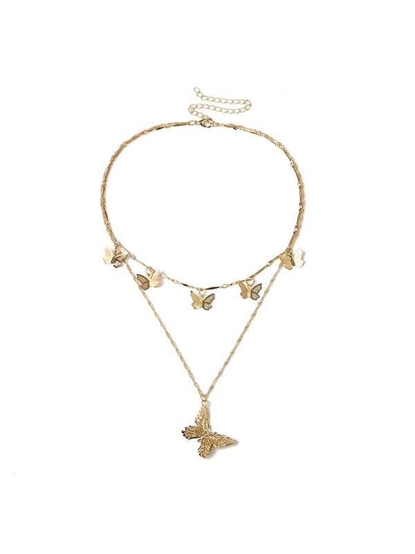 Vintage Wild Cutout Butterfly Pendant Necklace