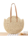 Women's retro round hand-woven bag