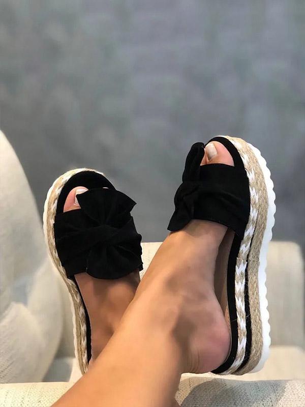 Women's bow size plus size women's casual slippers